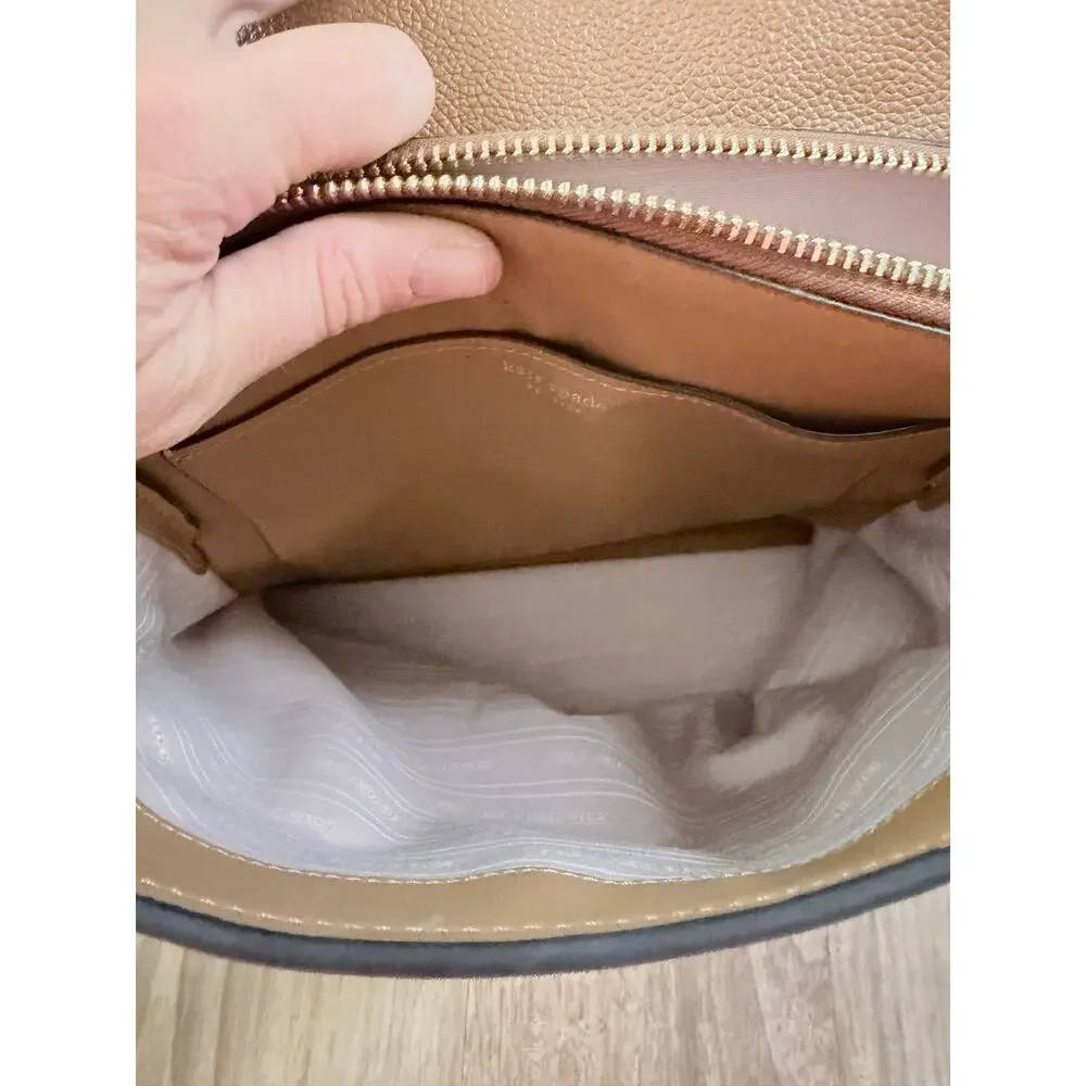 Kate Spade New York Thompson Medium Brown Refined Grain Leather Backpack